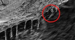 Satellite image of a damaged Russian base.