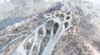 Illustration of a proposed ski resort in Saudi Arabia.