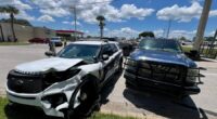 Sebring officer taken to hospital after patrol car hit in 3-vehicle crash: officials