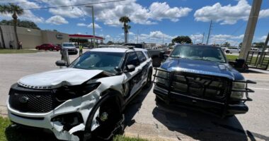 Sebring officer taken to hospital after patrol car hit in 3-vehicle crash: officials