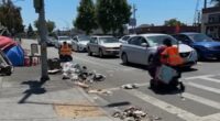 Seniors have to ride their wheelchairs on the STREET in filthy city