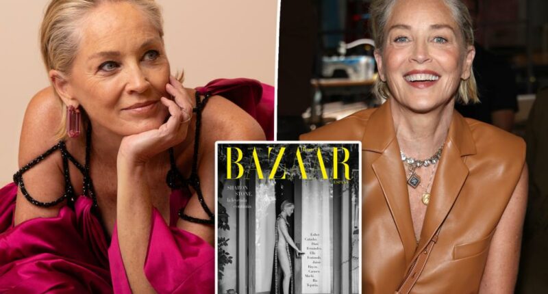 Sharon Stone ditches underwear in dress with sky-high slit