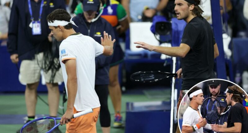 Stefanos Tsitsipas confronts opponent about underhand serve in tense US Open moment