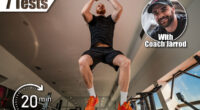 Handsome strong man in gym working out and jumping. The 7 Tests Every Man Over 40 Should Master. Cover,