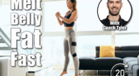 Fit young Pacific Islander woman training at home. Beautiful female athlete working out for wellbeing in domestic gym, training legs muscles with squats and jumps. The 8 Best Exercises To Melt Belly Fat. Cover