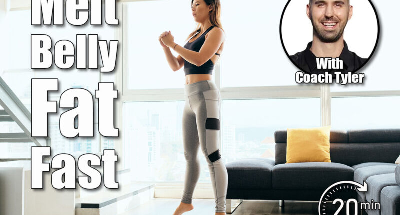 Fit young Pacific Islander woman training at home. Beautiful female athlete working out for wellbeing in domestic gym, training legs muscles with squats and jumps. The 8 Best Exercises To Melt Belly Fat. Cover