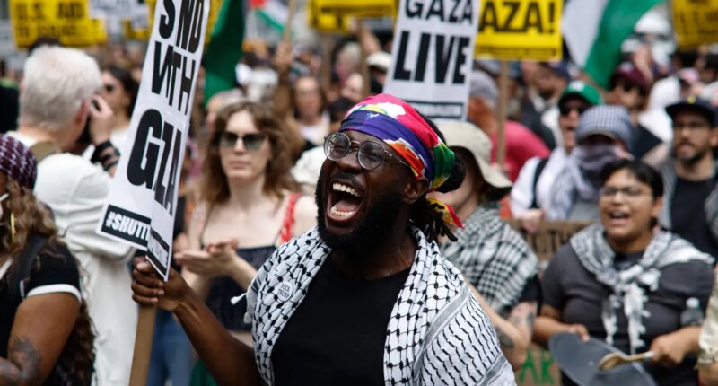 Thousands storm Manhattan calling for 'global intifada,' a phrase with a pending violence designation