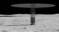 Illustration of a nuclear fission power system on the lunar surface.