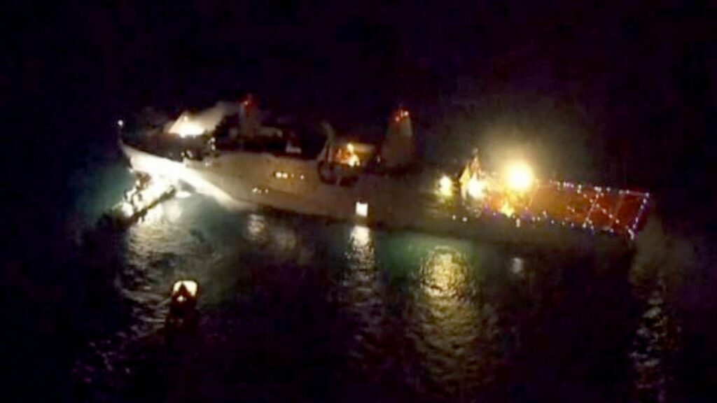 US warship burns for 12 hours off Japan coast; 2 sailors suffer minor injuries