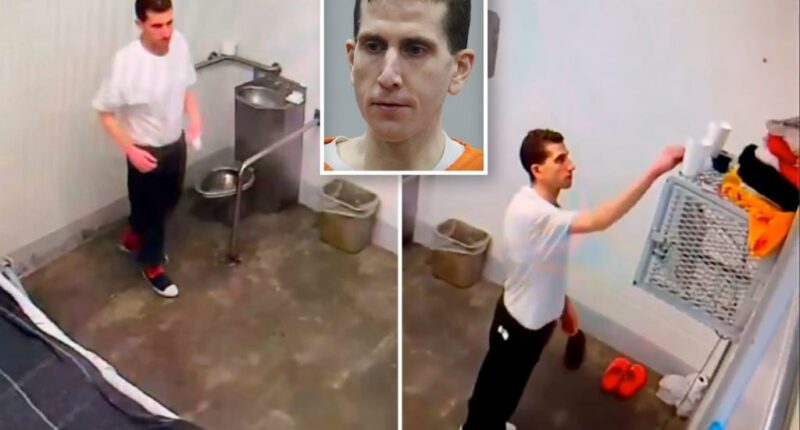 Videos of Bryan Kohberger with red hands inside cell being probed by Idaho prison