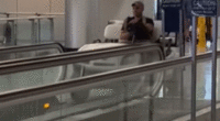 Viral video shows allegedly drunk man take airport golf cart on walkway joy ride