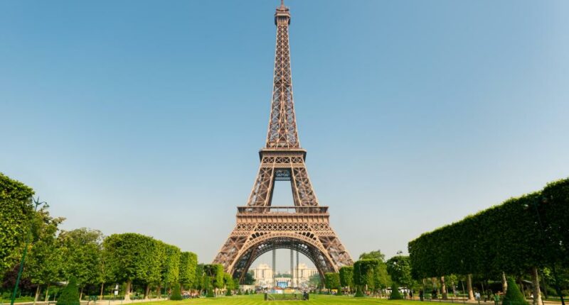The Eiffel Tower in Paris, France.
