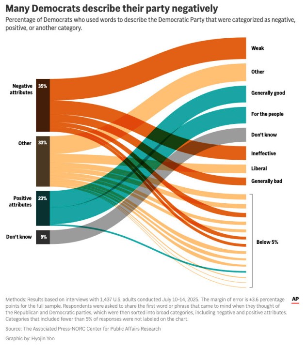 ‘They roll right over’: Many Democrats call their party weak and ineffective, AP-NORC poll finds