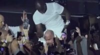 Akon slaps his security guard on the head during a show in Russia