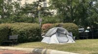 A homeless tent before the clean up in DC (image via DOI)