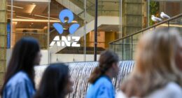 An ANZ logo on one of the bank's offices in Sydney.