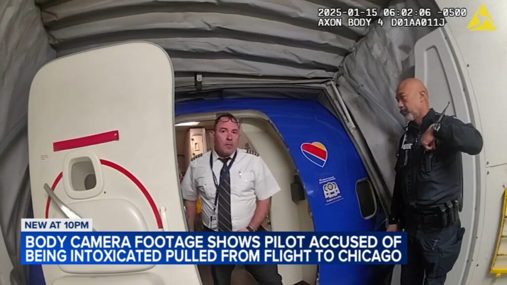Bodycam video shows Southwest Airlines pilot arrested for DUI on Chicago-bound flight at Savannah Hilton Head Airport in Georgia