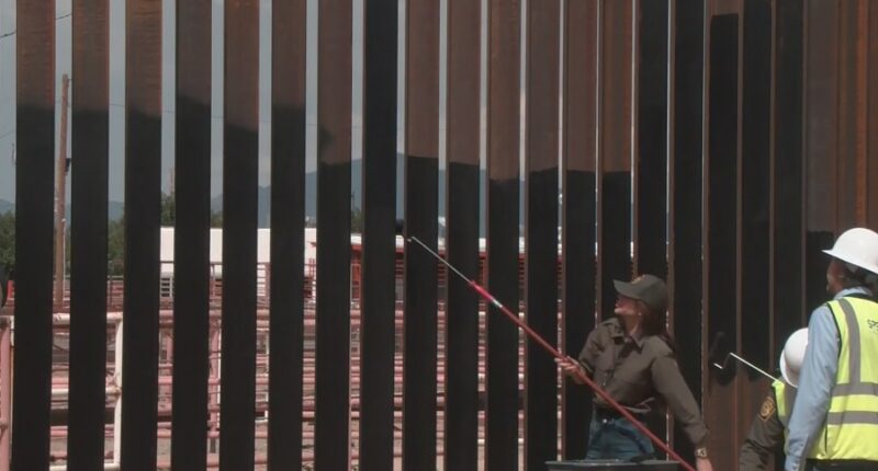 Border wall getting painted black, per Trump's request: Noem