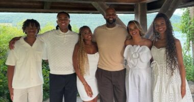 CC SABATHIA CELEBRATES HALL OF FAME INDUCTION WITH WIFE AMBER AND THEIR KIDS