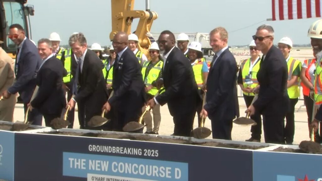 Chicago Mayor Brandon Johnson, aviation officials break ground on new O'Hare airport concourse