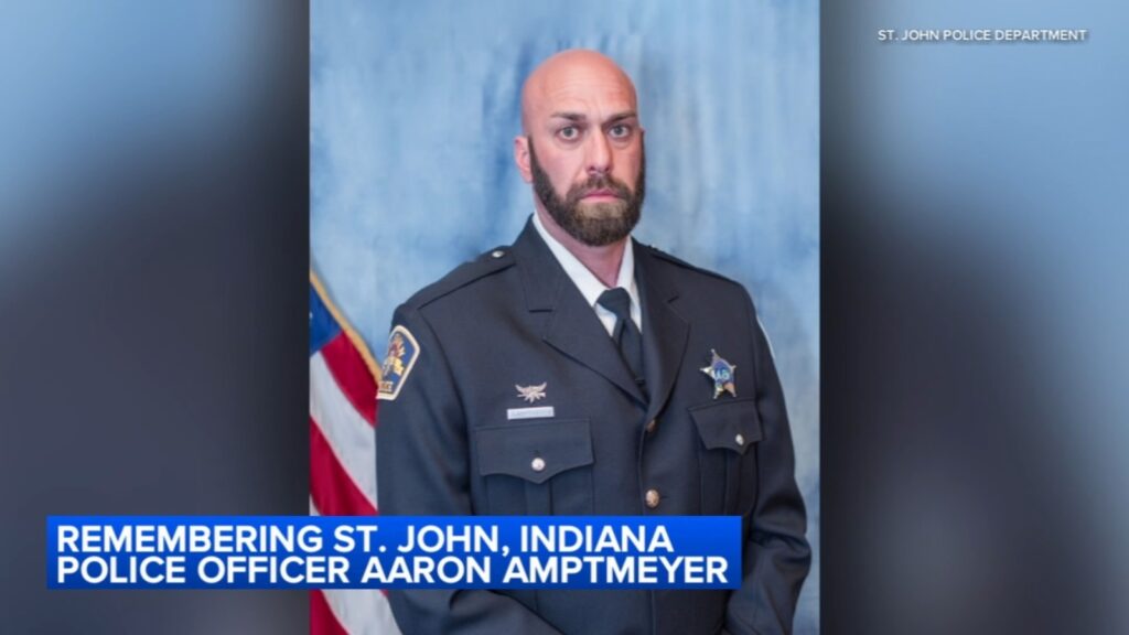 Community mourns St. John Police Department Det. Aaron Amptmeyer, died after medical emergency at Midwest Training and Ice Center