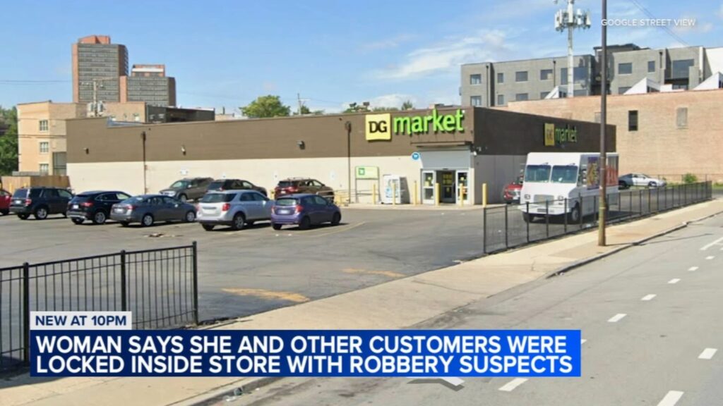 Customers locked inside DG Market on Pershing Road in Bronzeville, Chicago with thieves, woman says | Video