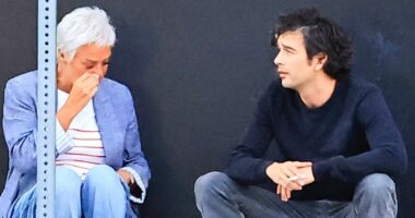 Denise Welch's 'tears' after Taylor Swift swipe: Loose Women star appears to cry in the street and is hugged by son Matty Healy after TV interview backfired