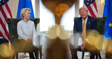 E.U. announces 6-month pause on retaliatory tariffs as Trump says he'll raise duties on India
