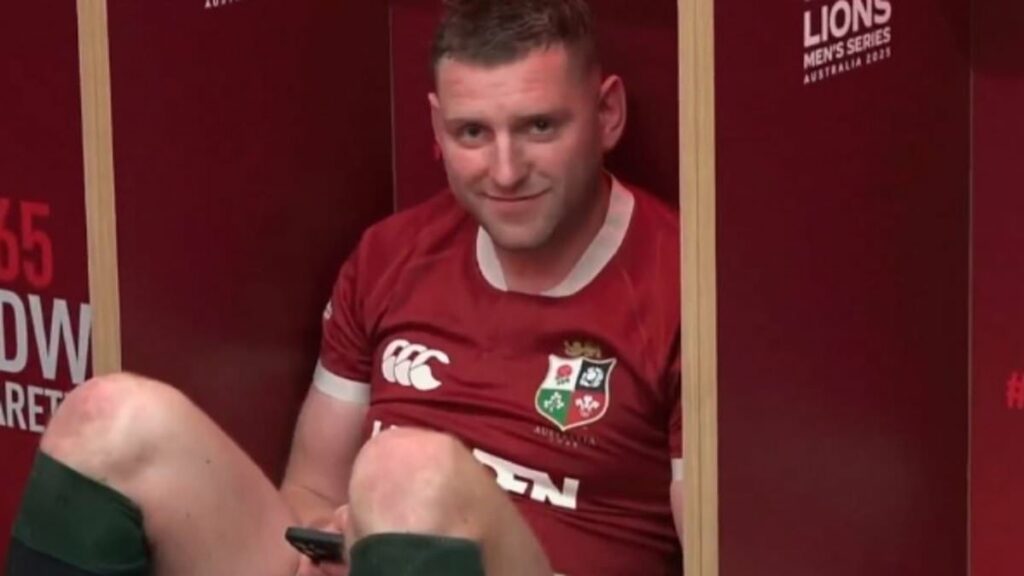 Footy coach Andy Farrell erupts as his British and Irish Lions players are busted in a shocking act in the dressing room on live TV