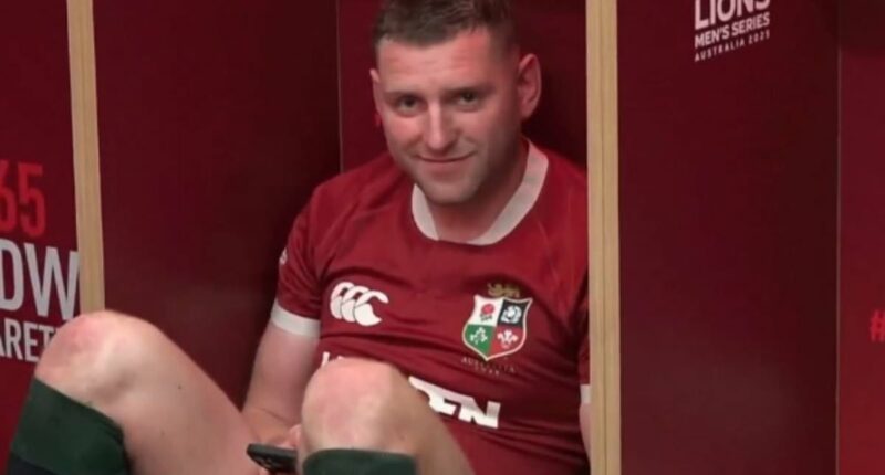 Footy coach Andy Farrell erupts as his British and Irish Lions players are busted in a shocking act in the dressing room on live TV