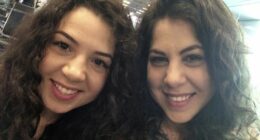 This photo provided by Neima Benavides, right, shows her and her sister, Naibel Benavides Leon in the Dominican Republic in 2018, celebrating Naibel's 21st birthday. (Neima Benavides via AP)