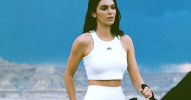 Kendall Jenner looks sensational as she rides horse in white workout gear for fashion shoot