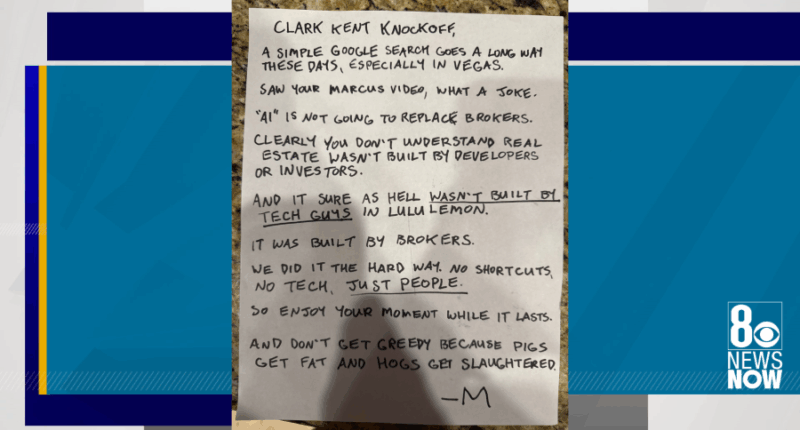 Las Vegas man receives bloodied pig’s head, letter after AI real estate deal