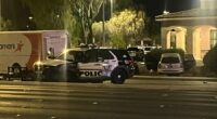 Las Vegas police officers hospitalized after attempting to stop suspects at shopping plaza