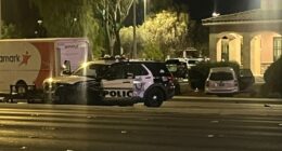 Las Vegas police officers hospitalized after attempting to stop suspects at shopping plaza