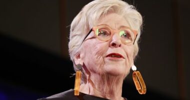 CANBERRA, AUSTRALIA - AUGUST 13: Maggie Beer, Founder of the Maggie Beer Foundation addresses the media at the National Press Club on August 13, 2025 in Canberra, Australia. (Photo by Hilary Wardhaugh/Getty Images)