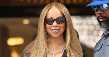 Mariah Carey puts on a leggy display ahead of her Brighton Pride show