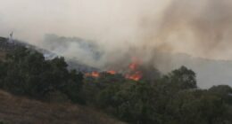 Massive wildfires burn out west as Canadian smoke moves east