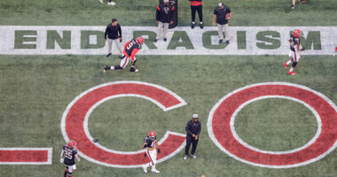 NFL teams will again stencil messages in the end zone, including 'End Racism' and 'Choose Love'