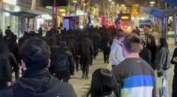 Around 100 neo-Nazi protesters ﻿marched through Melbourne CBD in the early hours of the morning,