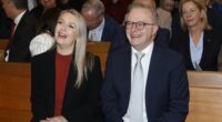 CANBERRA, AUSTRALIA - JULY 22: Prime Minister Anthony Albanese (R) and fiancée Jodie Haydon at the Ecumenical Service at Wesley Church on July 22, 2025 in Canberra, Australia. Parliament reopened on Tuesday following Labor's decisive election win. With a strong majority, Labor is set to push its agenda, signalling a clear shift in the political landscape. This session will reflect the party's priorities and a new direction for the government, as the opposition and cross-bench tries to make its p