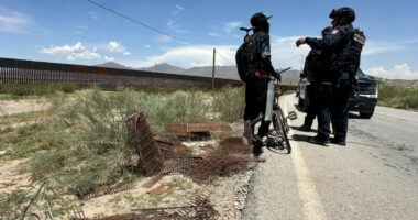 Police find cyclist with cache of US border wall pieces