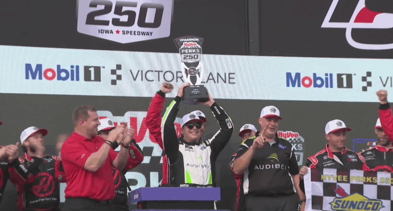 Sam Mayer wins back-to-back at Iowa, first Xfinity victory of the season