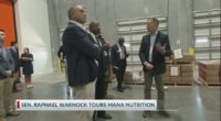 Sen. Raphael Warnock visits Pooler nonprofit warehouse