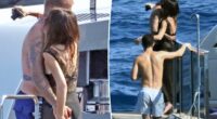 Shirtless David Beckham grabs handful of Victoria’s butt during Italian yacht trip with kids