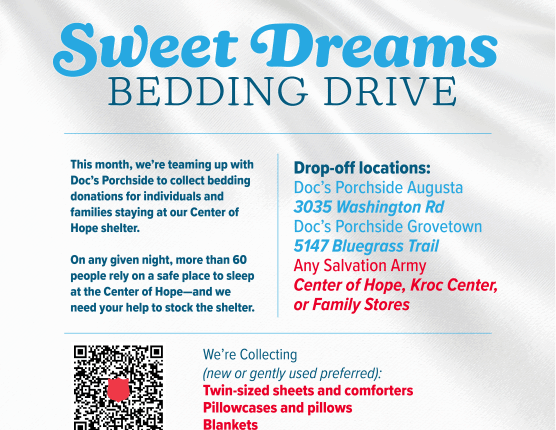 The Salvation Army of Augusta collecting bedding for Center of Hope shelter
