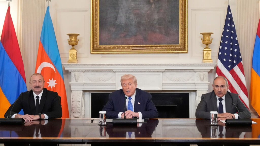 Trump live: President hosts leaders of Armenia and Azerbaijan to sign US-brokered peace deal