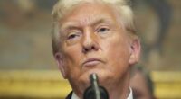 President Donald Trump listens during an event to sign an executive order restarting the Presidential Fitness Test in public schools, Thursday, July 31, 2025, in the Roosevelt Room of the White House in Washington. (AP Photo/Jacquelyn Martin)
