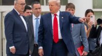 Trump takes an unexpected walk on the White House roof to survey new projects