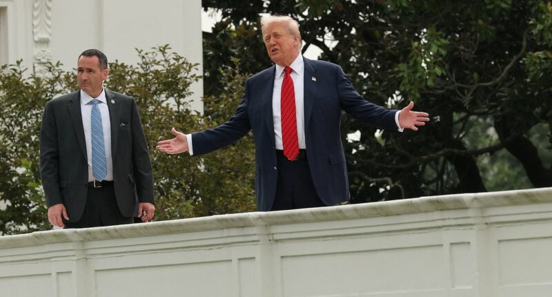 Trump takes walk on roof of White House